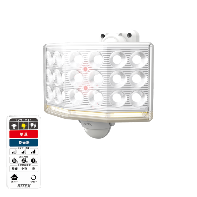 お買得 ムサシ LED-150  ワイド  RITEX フリーアーム式LED乾電池センサーライト 4.5W
